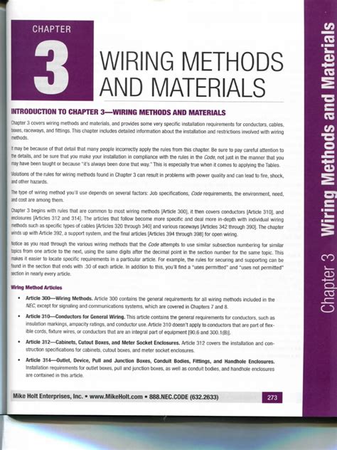 Chapter 3 Wiring Methods and Materials 